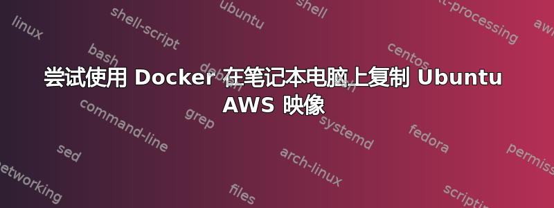 尝试使用 Docker 在笔记本电脑上复制 Ubuntu AWS 映像