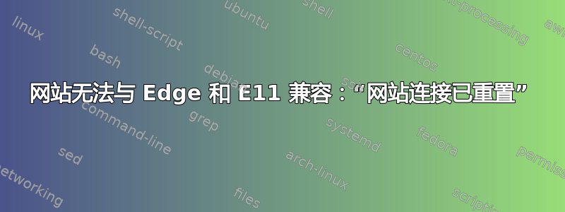 网站无法与 Edge 和 E11 兼容：“网站连接已重置”