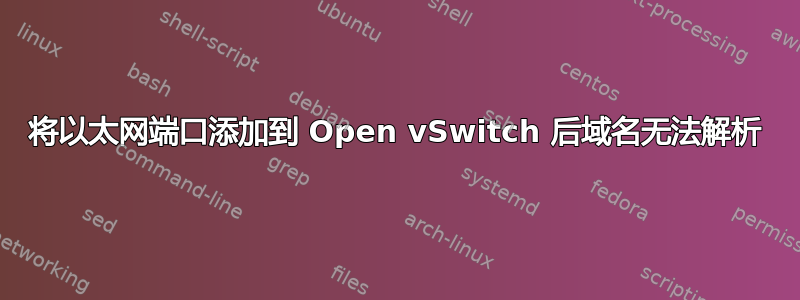 将以太网端口添加到 Open vSwitch 后域名无法解析