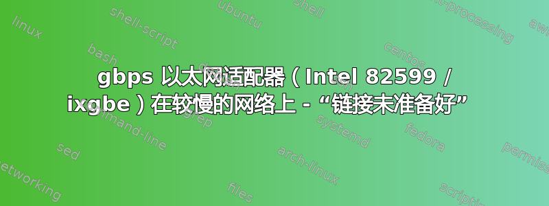 10 gbps 以太网适配器（Intel 82599 / ixgbe）在较慢的网络上 - “链接未准备好” 