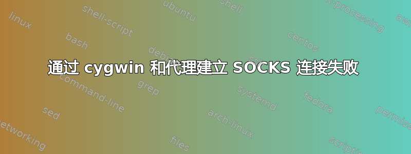 通过 cygwin 和代理建立 SOCKS 连接失败