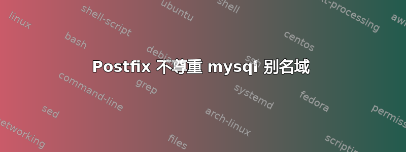 Postfix 不尊重 mysql 别名域