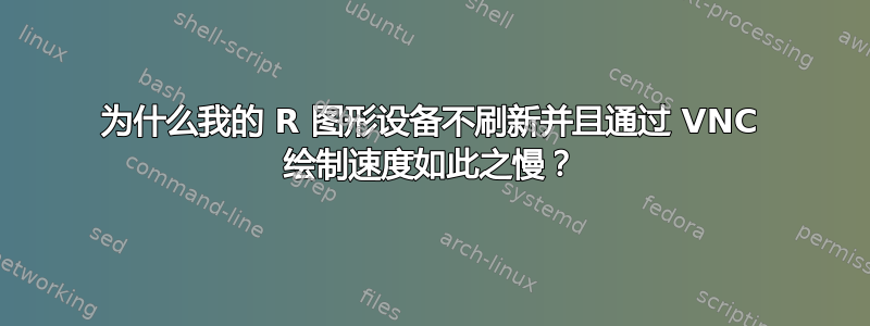 为什么我的 R 图形设备不刷新并且通过 VNC 绘制速度如此之慢？