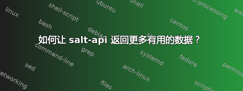 如何让 salt-api 返回更多有用的数据？