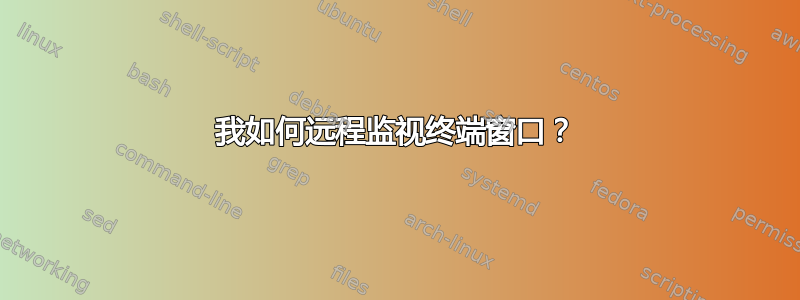 我如何远程监视终端窗口？