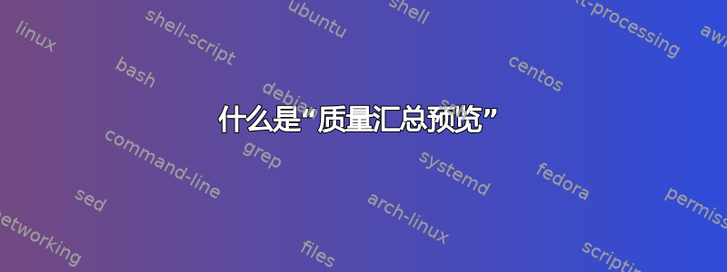 什么是“质量汇总预览”