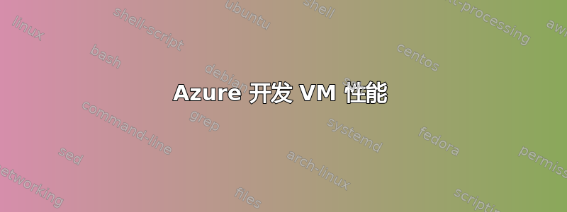 Azure 开发 VM 性能