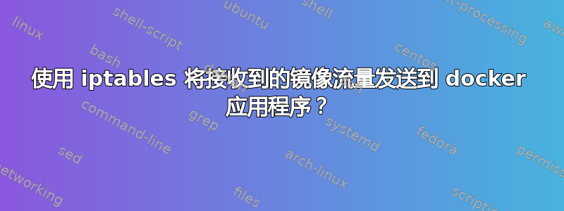 使用 iptables 将接收到的镜像流量发送到 docker 应用程序？