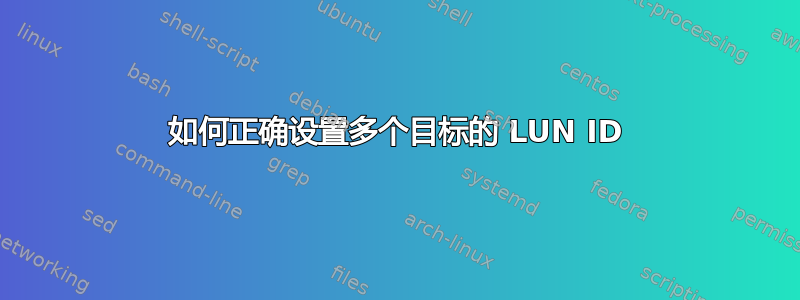 如何正确设置多个目标的 LUN ID