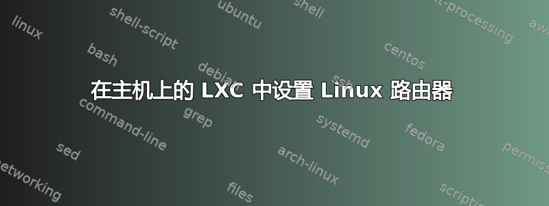 在主机上的 LXC 中设置 Linux 路由器