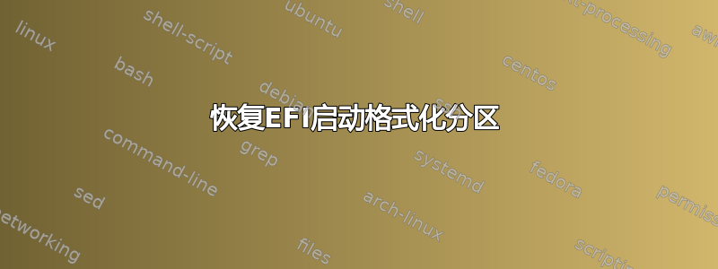 恢复EFI启动格式化分区