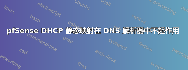 pfSense DHCP 静态映射在 DNS 解析器中不起作用