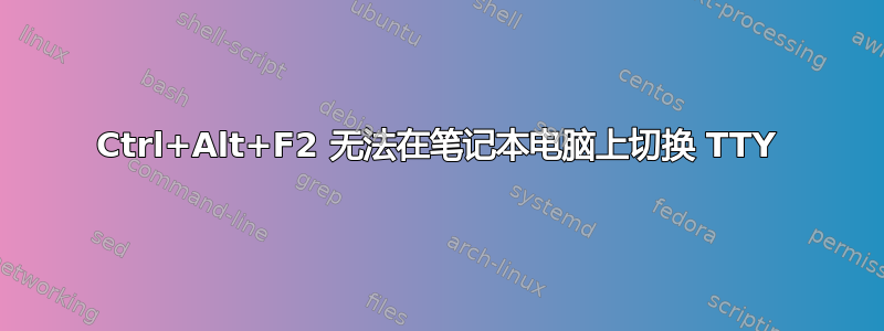 Ctrl+Alt+F2 无法在笔记本电脑上切换 TTY