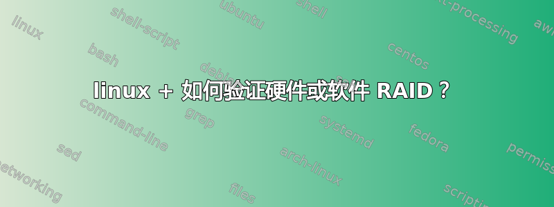 linux + 如何验证硬件或软件 RAID？