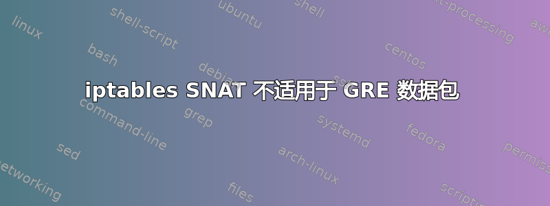 iptables SNAT 不适用于 GRE 数据包