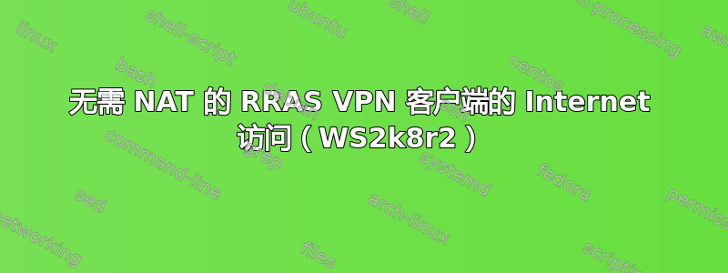 无需 NAT 的 RRAS VPN 客户端的 Internet 访问（WS2k8r2）