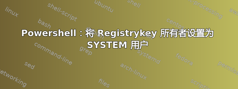 Powershell：将 Registrykey 所有者设置为 SYSTEM 用户