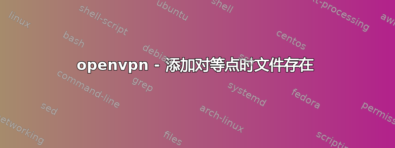 openvpn - 添加对等点时文件存在