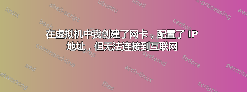 在虚拟机中我创建了网卡，配置了 IP 地址，但无法连接到互联网