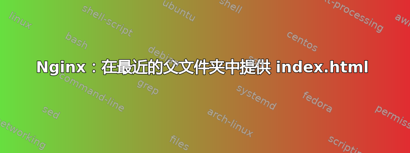 Nginx：在最近的父文件夹中提供 index.html