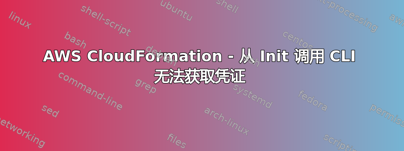 AWS CloudFormation - 从 Init 调用 CLI 无法获取凭证