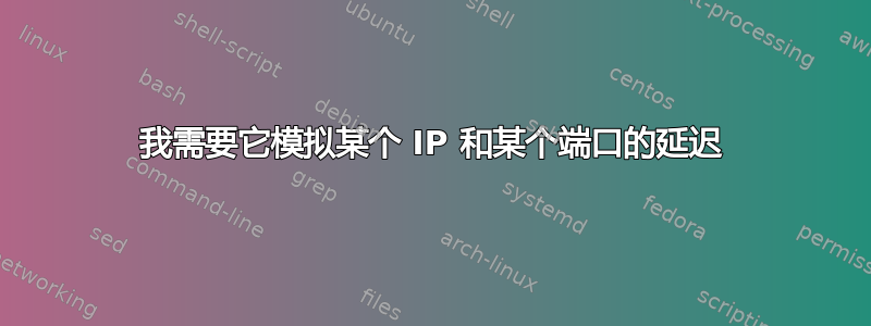 我需要它模拟某个 IP 和某个端口的延迟