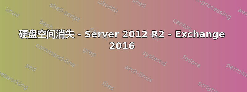 硬盘空间消失 - Server 2012 R2 - Exchange 2016