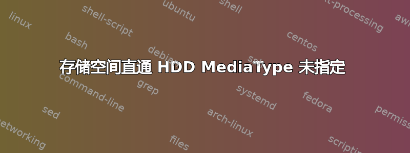 存储空间直通 HDD MediaType 未指定