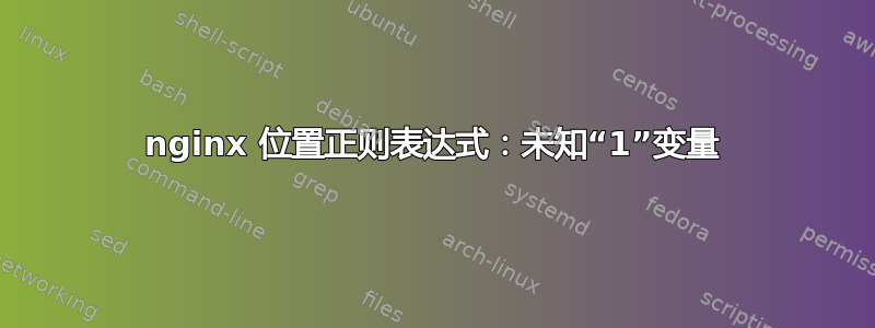 nginx 位置正则表达式：未知“1”变量