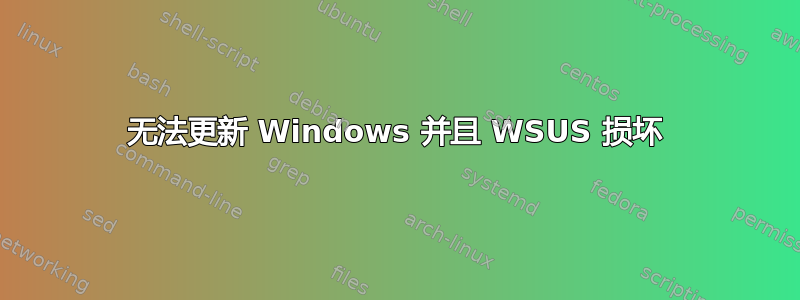 无法更新 Windows 并且 WSUS 损坏