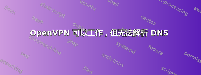 OpenVPN 可以工作，但无法解析 DNS