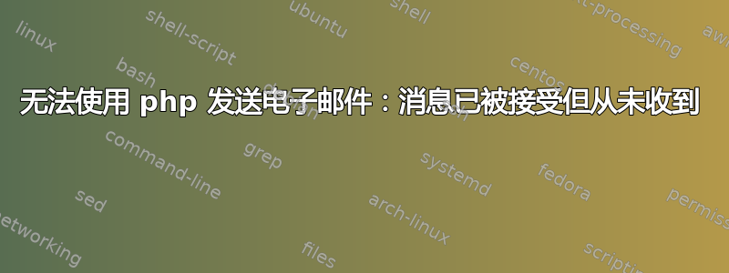 无法使用 php 发送电子邮件：消息已被接受但从未收到 