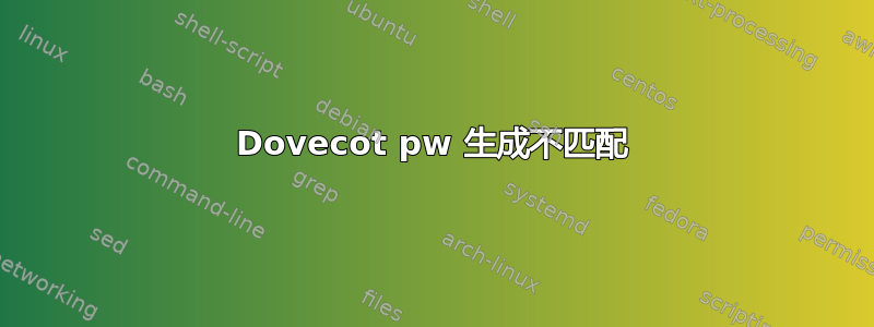 Dovecot pw 生成不匹配