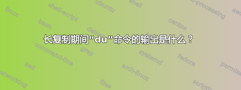 长复制期间“du”命令的输出是什么？