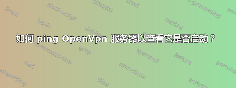 如何 ping OpenVpn 服务器以查看它是否启动？