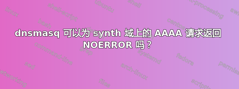 dnsmasq 可以为 synth 域上的 AAAA 请求返回 NOERROR 吗？