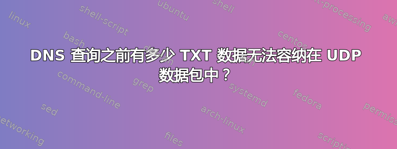 DNS 查询之前有多少 TXT 数据无法容纳在 UDP 数据包中？