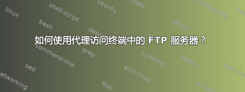 如何使用代理访问终端中的 FTP 服务器？