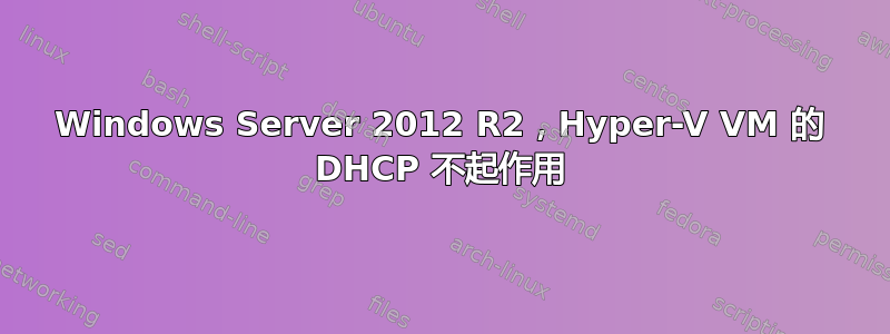 Windows Server 2012 R2，Hyper-V VM 的 DHCP 不起作用