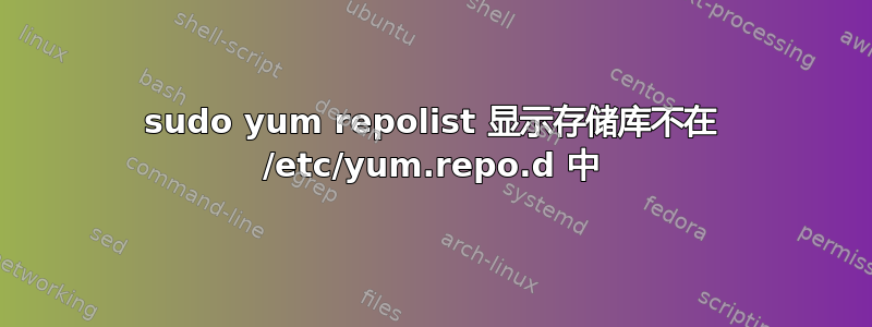 sudo yum repolist 显示存储库不在 /etc/yum.repo.d 中