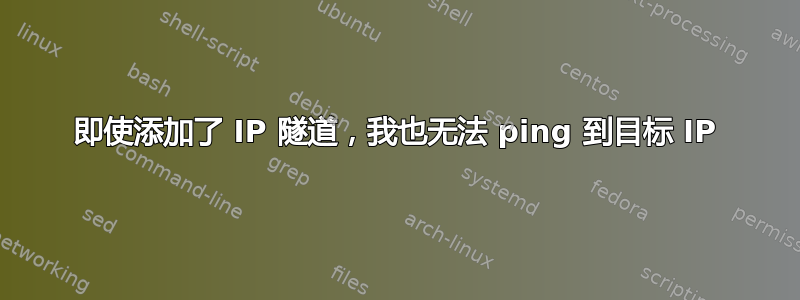 即使添加了 IP 隧道，我也无法 ping 到目标 IP