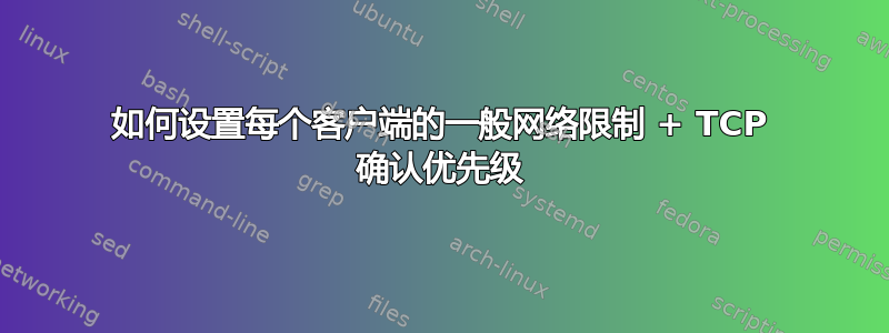 如何设置每个客户端的一般网络限制 + TCP 确认优先级