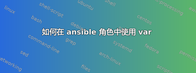 如何在 ansible 角色中使用 var