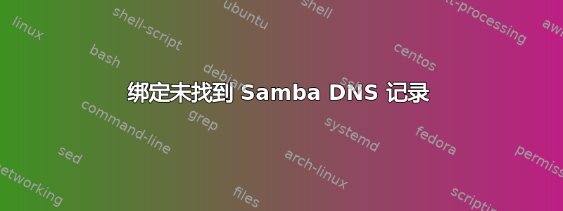 绑定未找到 Samba DNS 记录