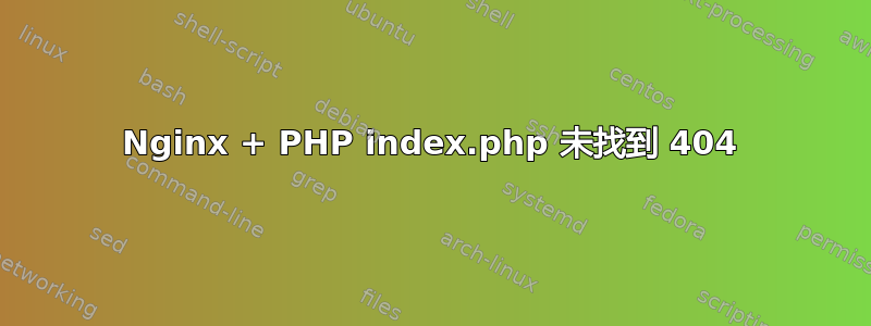 Nginx + PHP index.php 未找到 404