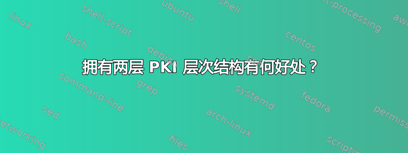 拥有两层 PKI 层次结构有何好处？