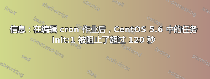 信息：在编辑 cron 作业后，CentOS 5.6 中的任务 init:1 被阻止了超过 120 秒