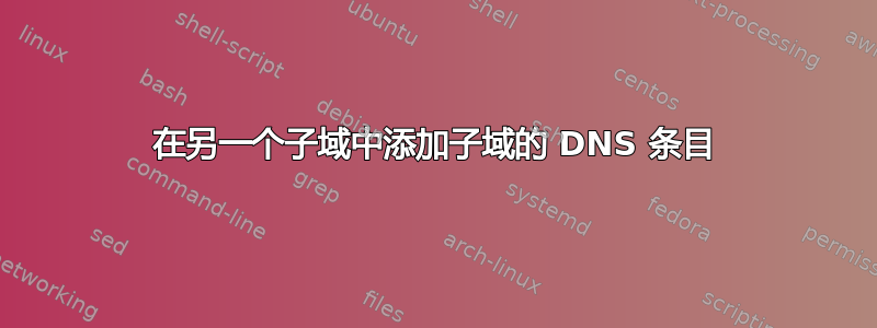 在另一个子域中添加子域的 DNS 条目