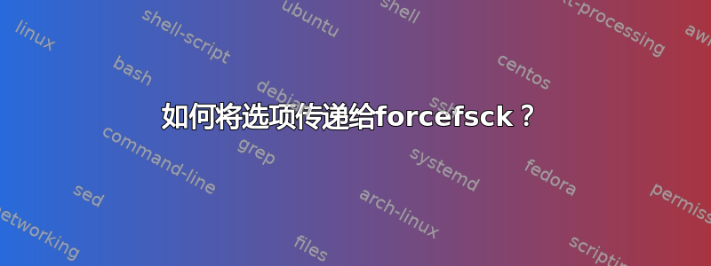 如何将选项传递给forcefsck？