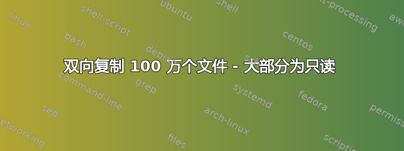 双向复制 100 万个文件 - 大部分为只读